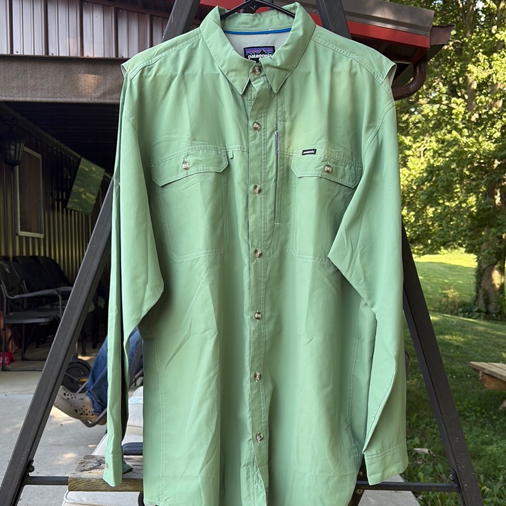 Patagonia Sage Green Long Sleeve Shirt